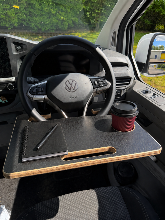 Van Steering Wheel Table | Work Desk & Cup Holder | SheffRack