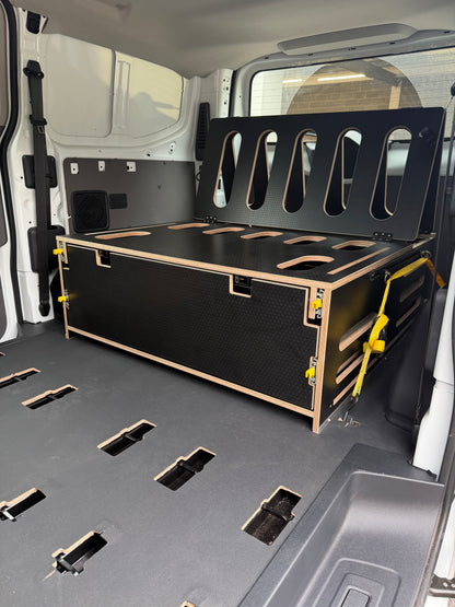 Removable van seat: the Discovery pod fitted in a van in sofa mode