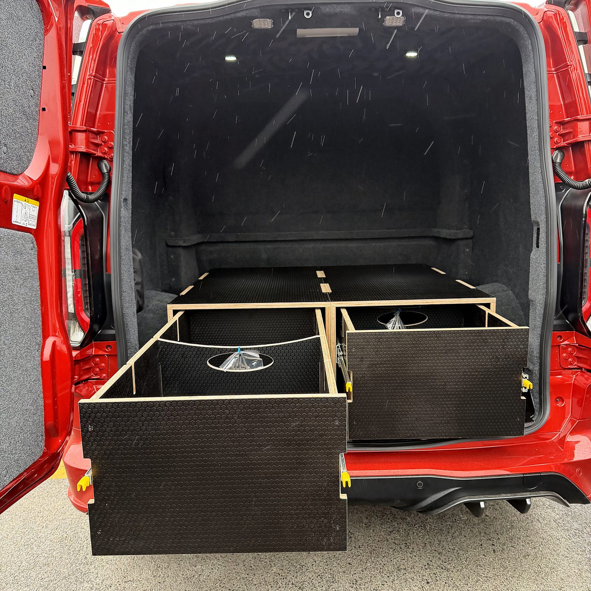 Twin drawers, side by side