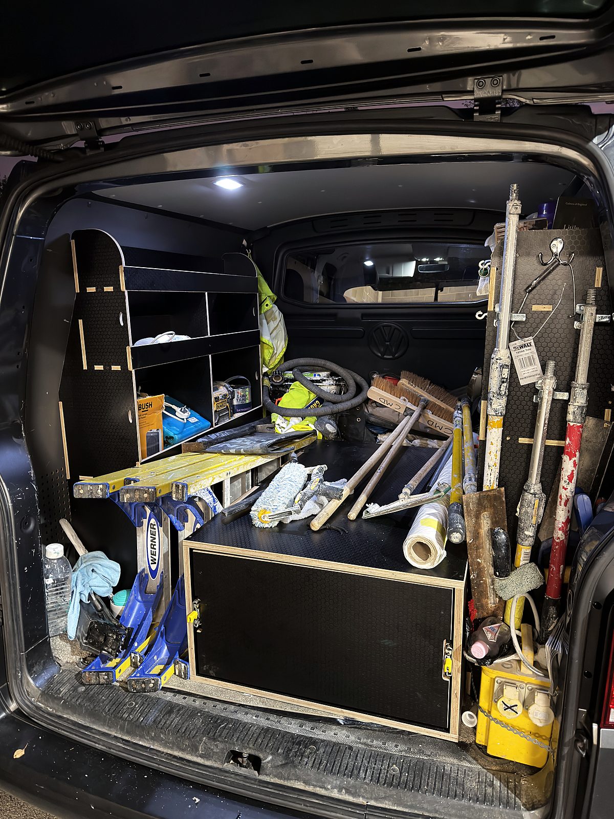 Drawer and racking in a working VW trade van