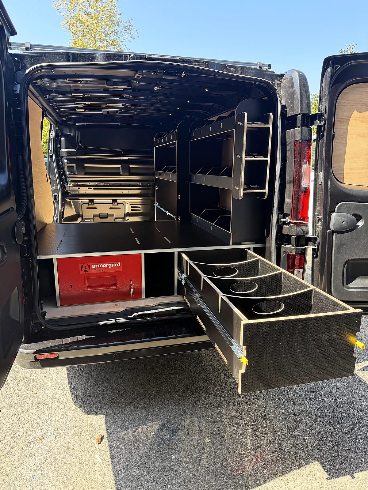 A fleet van fitted out with SheffRack racking